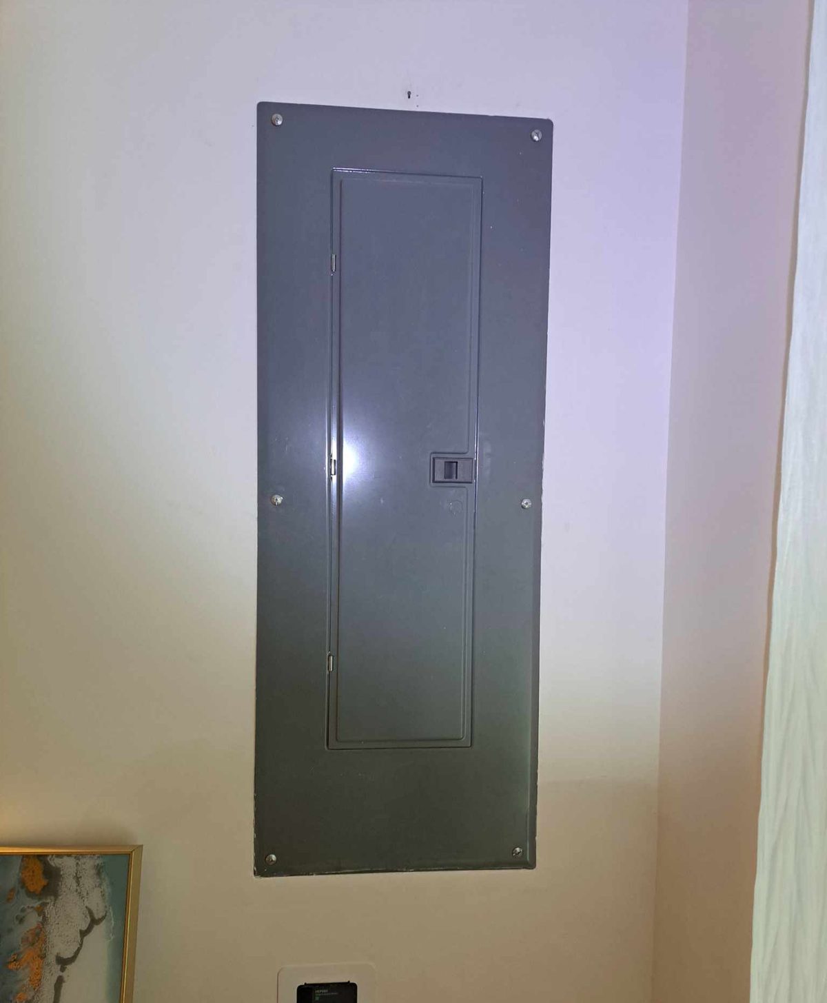 Newly wired circuit breaker panel