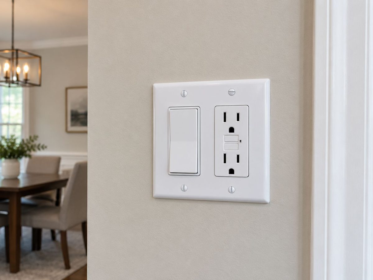 GFCI outlet and switch installed together